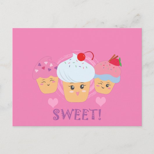 Sweet Tres - Cupcakes! Briefkaart (Voorkant)