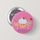 Sweet Tres - Cupcakes! Ronde Button 5,7 Cm (Voorkant /achterkant)