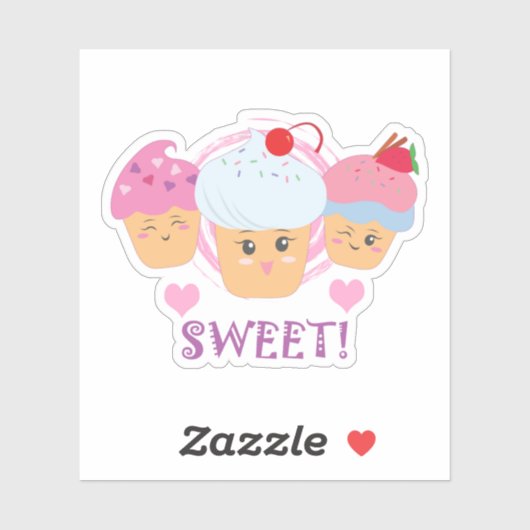 Sweet Tres - Cupcakes! Sticker (Vel)