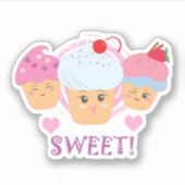 Sweet Tres - Cupcakes! Sticker (Voorkant)