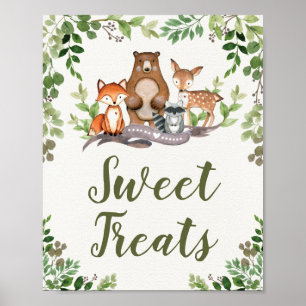 Sweet Tres Woodland Forest Baby shower Favors Poster