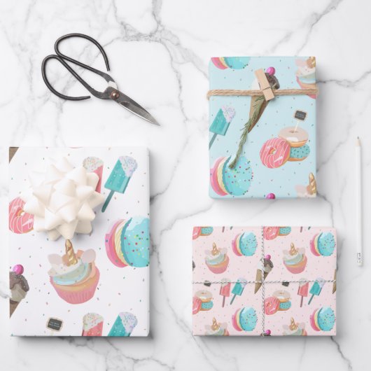 Sweet Trets & Cookies Gift Wrap Inpakpapier Vel (Voorkant)