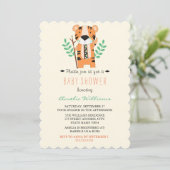 Sweet Tribal Tiger Baby shower Invitation Kaart (Staand voorkant)