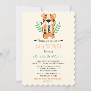 Sweet Tribal Tiger Baby shower Invitation Kaart