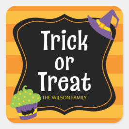 Sweet Trick or treat Halloween Party Vierkante Sticker