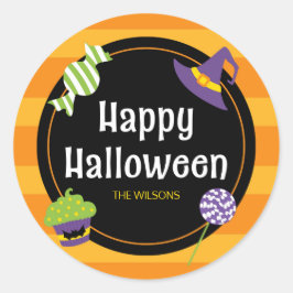 Sweet Trick or treat Happy Halloween Party Ronde Sticker