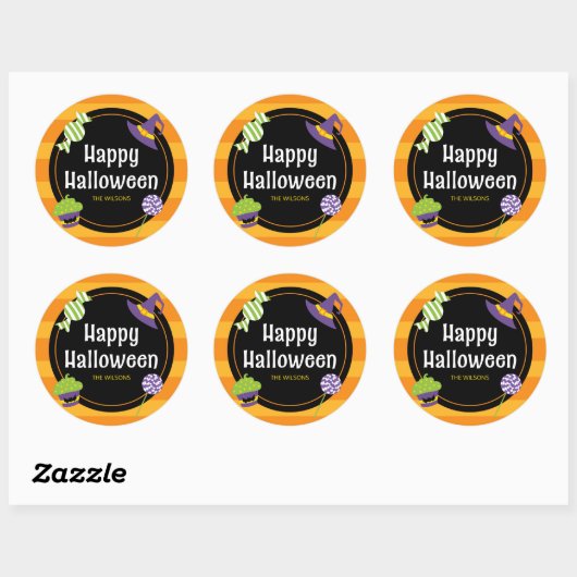 Sweet Trick or treat Happy Halloween Party Ronde Sticker (Vel)