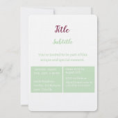 Sweet Trillium Botanical Print uitnodiging (Achterkant)