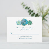 Sweet Trio Succulenten Waterverf | Bruiloft RSVP (Staand voorkant)