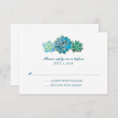 Sweet Trio Succulenten Waterverf | Bruiloft RSVP (Voorkant / Achterkant)