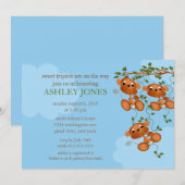 Sweet Triplets Baby aap Baby shower Kaart (Voorkant / Achterkant)