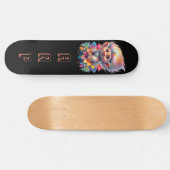 *~* Sweet Troll AP89 Neon Black Initialen Flower Persoonlijk Skateboard (Horizontaal)