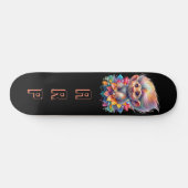 *~* Sweet Troll AP89 Neon Black Initialen Flower Persoonlijk Skateboard (Horizontaal)