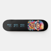 *~* Sweet Troll AP89 Neon Rainbow Initialen Flower Persoonlijk Skateboard (Horizontaal)