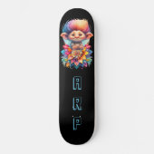 *~* Sweet Troll AP89 Neon Rainbow Initialen Flower Persoonlijk Skateboard (Voorkant)