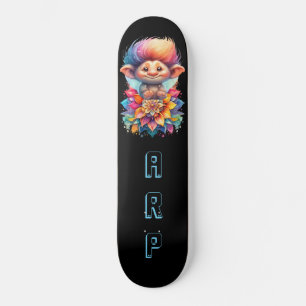 *~* Sweet Troll AP89 Neon Rainbow Initialen Flower Persoonlijk Skateboard