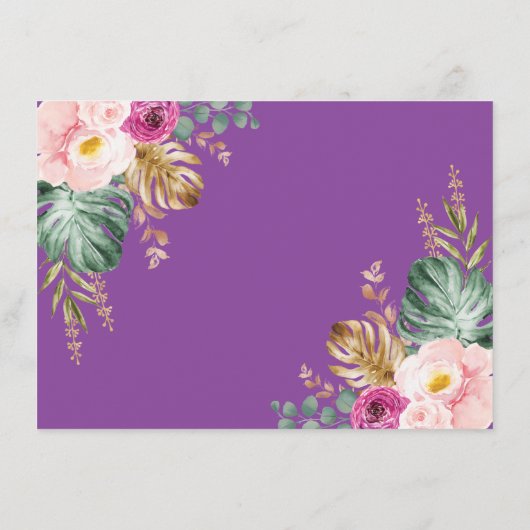 Sweet Tropical Boho Elephant Baby Diaper Raffle Informatiekaartje (Achterkant)