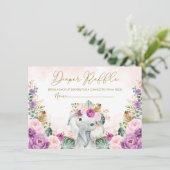 Sweet Tropical Boho Elephant Baby Diaper Raffle Informatiekaartje (Staand voorkant)