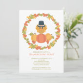 Sweet Turkey Day Thanksgiving Dinner Invitation Kaart (Staand voorkant)