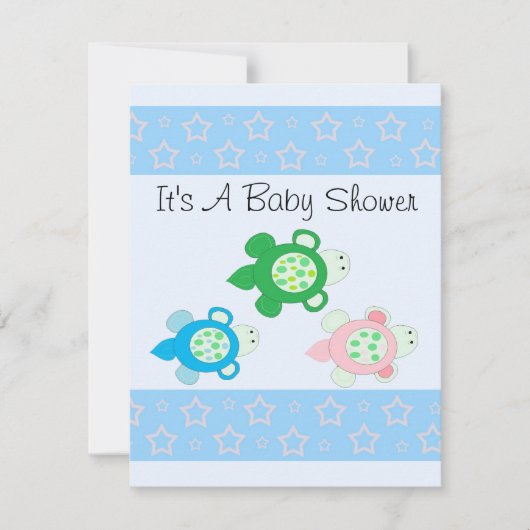 Sweet Turtle Baby shower Kaart (Voorkant)