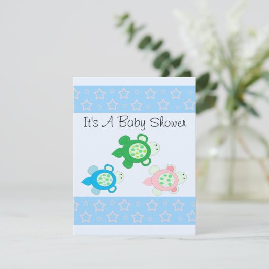 Sweet Turtle Baby shower Kaart (Staand voorkant)