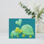 Sweet Turtle Hugs Mam en Baby Briefkaart (Staand voorkant)