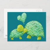 Sweet Turtle Hugs Mam en Baby Briefkaart (Voorkant / Achterkant)