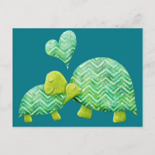 Sweet Turtle Hugs Mam en Baby Briefkaart