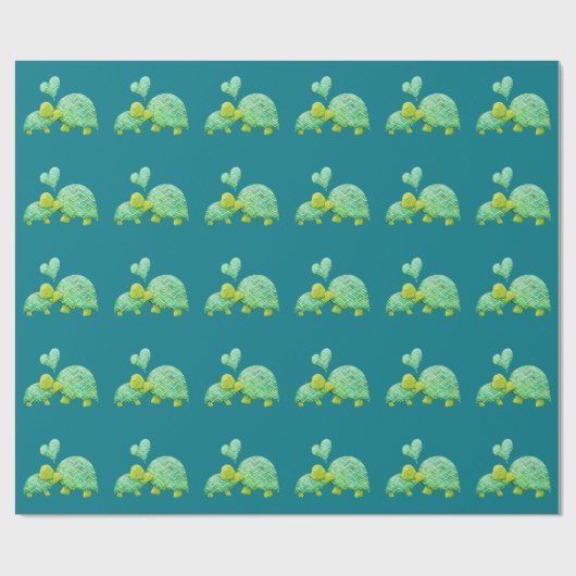 Sweet Turtle Hugs Mam en Baby Cadeaupapier (Vlak)