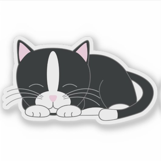 Sweet Tuxedo Kitten Sticker (Voorkant)