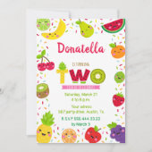 Sweet twee jaar uitnodiging, fruit party uitnodigi kaart (Voorkant)
