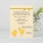 Sweet Twin Chicks Shower Invitation Kaart (Staand voorkant)