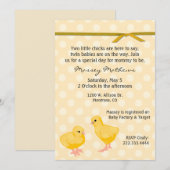 Sweet Twin Chicks Shower Invitation Kaart (Voorkant / Achterkant)
