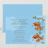 Sweet Twins Baby aap Baby shower Kaart (Voorkant / Achterkant)