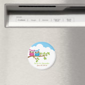 Sweet Twins Owls Boy Girl Baby Magnet (Insitu (Vaatwasser))