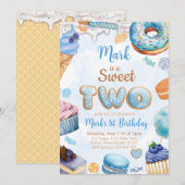 Sweet Two 2e Verjaardag Jongen Kaart (Voorkant / Achterkant)