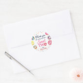 Sweet Two 2e verjaardag Ronde Sticker (Envelop)