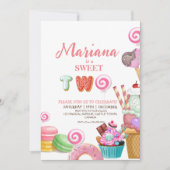 Sweet Two Schattige Ice Cream Cupcakes Kids Verjaa Kaart (Voorkant)