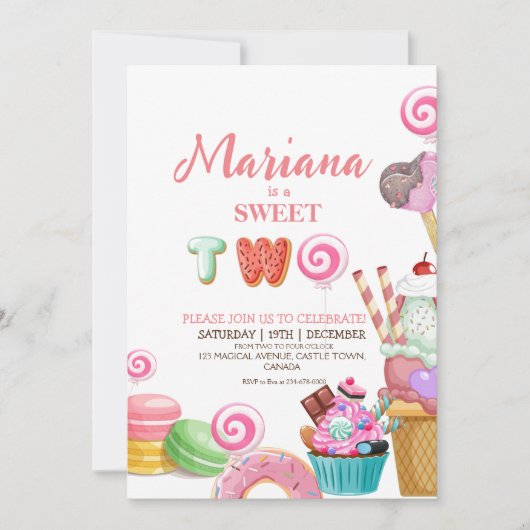 Sweet Two Schattige Ice Cream Cupcakes Kids Verjaa Kaart (Voorkant)