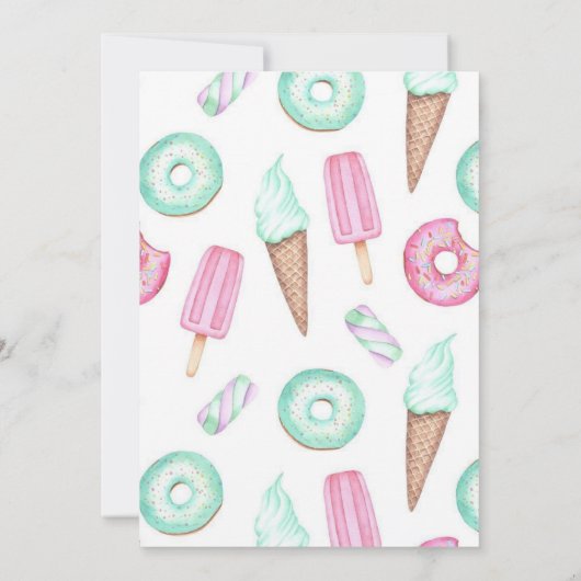 Sweet Two Schattige Ice Cream Cupcakes Kids Verjaa Kaart (Achterkant)