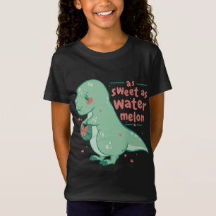 Sweet Tyrannosaurus Rex Watermelon Cartoon Cute Di T-shirt