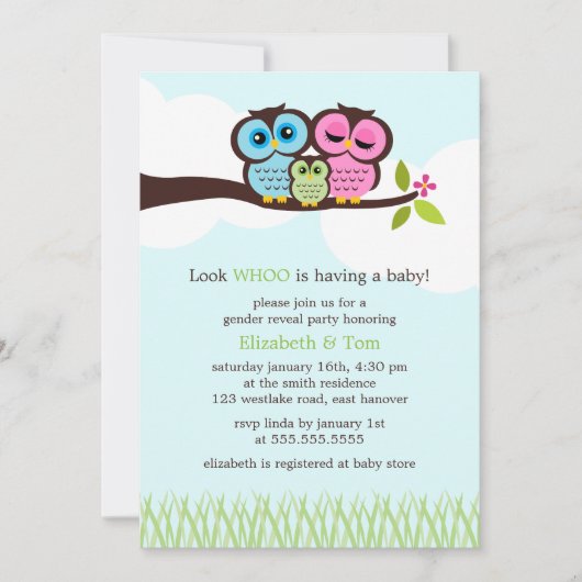 Sweet Uils Geslacht onthullen Partij Kaart (Voorkant)