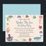 Sweet Under The Zee Kids Verjaardagsuitnodiging Kaart<br><div class="desc">Meer mooie feestdagen in de kleine Bayleigh Store!</div>