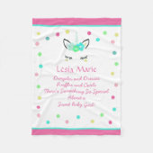 Sweet Unicorn! Aangepaste babymeisjesbank Fleece Deken (Voorkant)