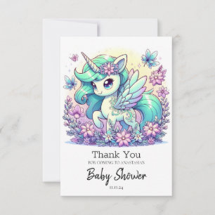 Sweet Unicorn Baby shower Bedankkaart