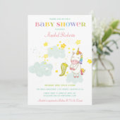 Sweet Unicorn Baby shower Kaart (Staand voorkant)