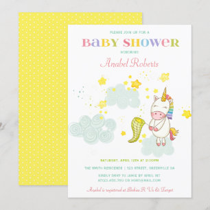 Sweet Unicorn Baby shower Kaart
