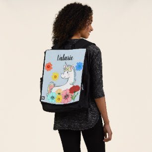 Sweet Unicorn Custom Name Backpack