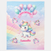 Sweet Unicorn Deken Gepersonaliseerde Meisje Verja (Voorkant)