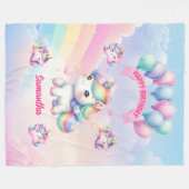 Sweet Unicorn Deken Gepersonaliseerde Meisje Verja (Voorkant (Horizontaal))